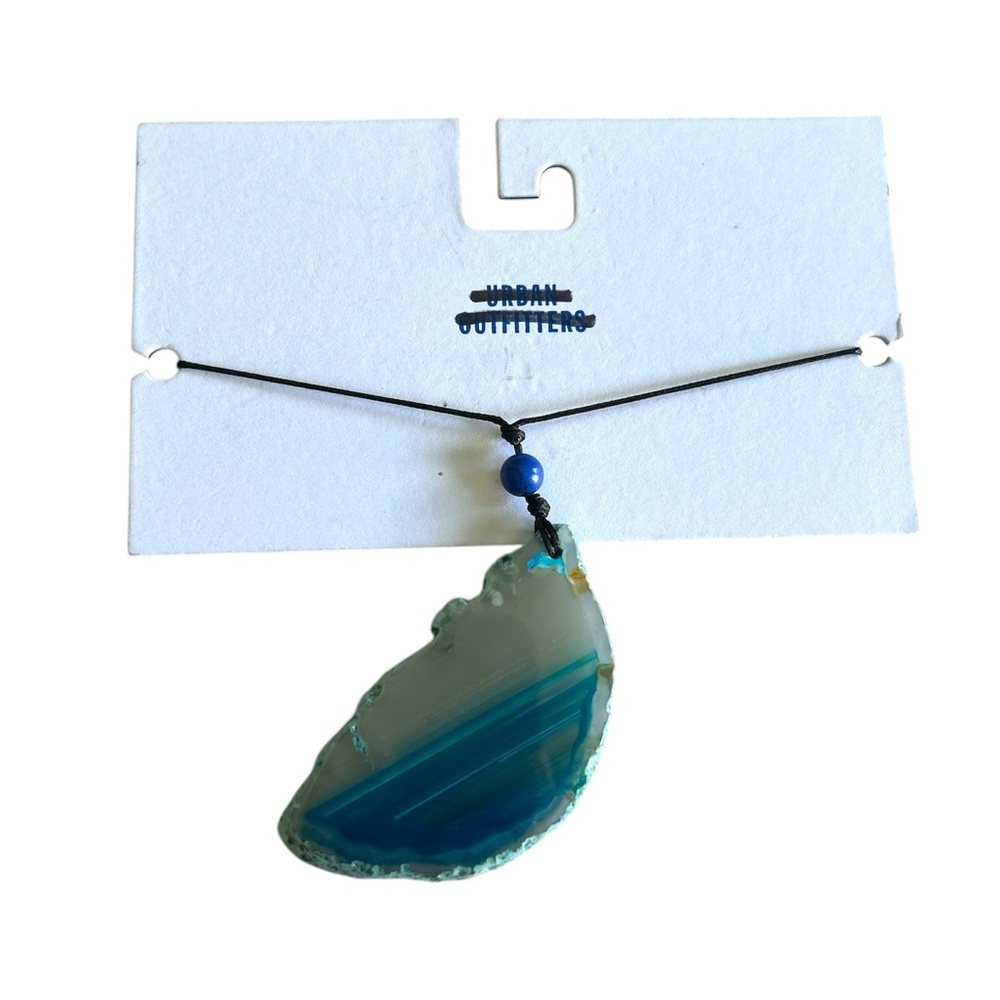 Urban Outfitters Blue Agate Pendant Necklace